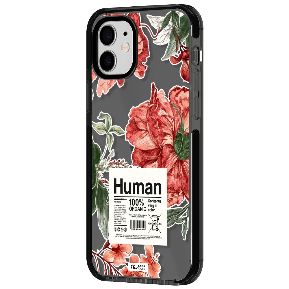 a cover of a book with flowers Apple iPhone 11 impact Smoke Black Case