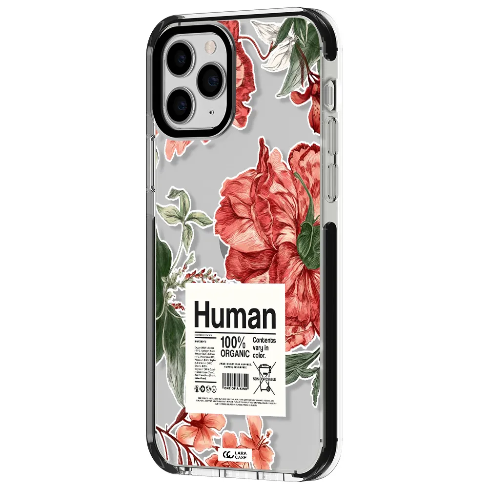 a cover of a book with flowers Apple iPhone 11 pro impact black border Case