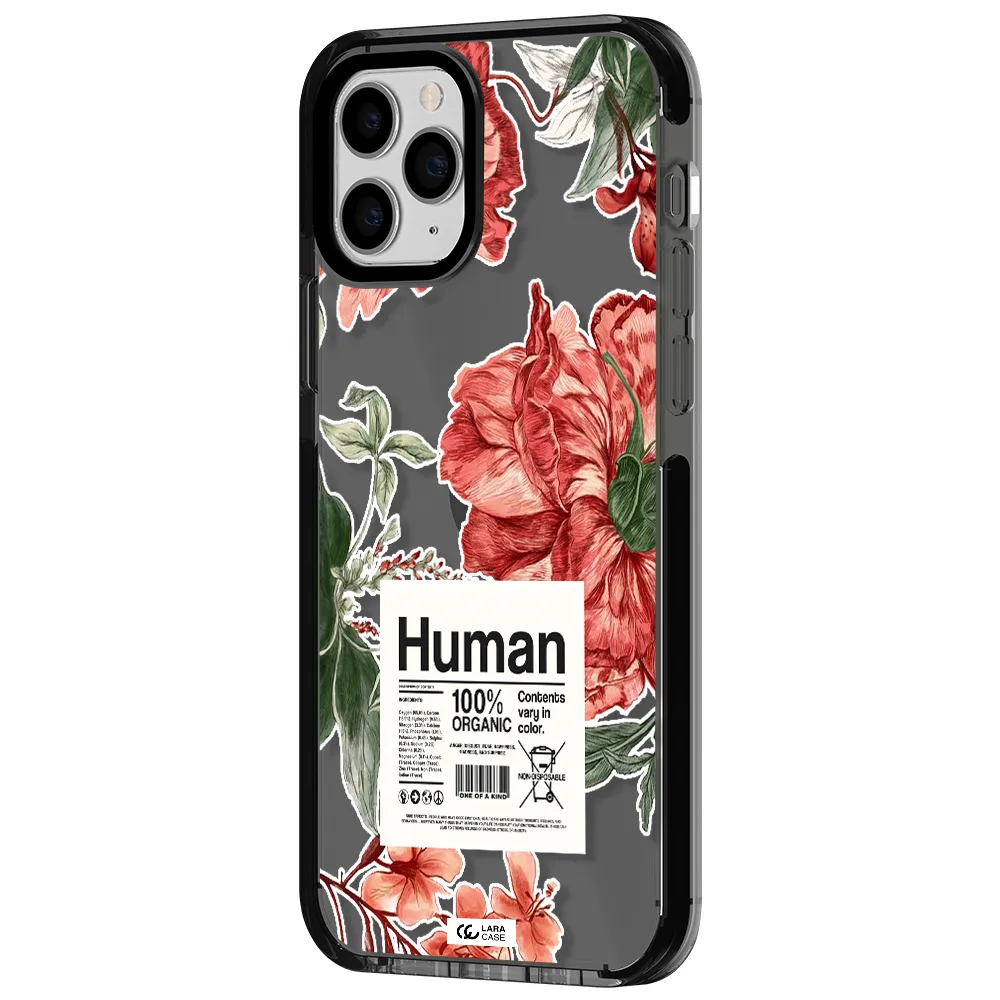 a cover of a book with flowers Apple iPhone 11 pro impact Smoke Black Case