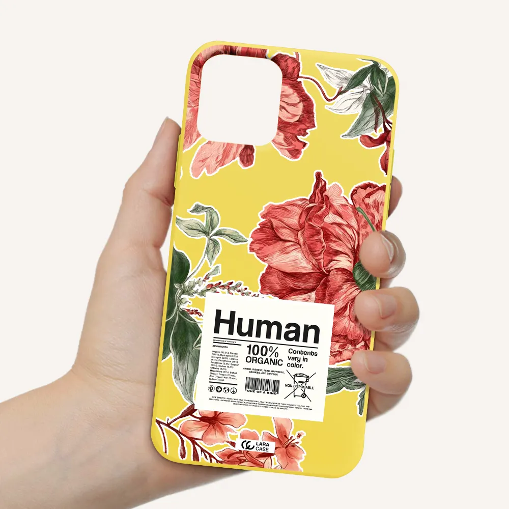 a cover of a book with flowers Apple iPhone 11 pro max Silicone canary yellow Case