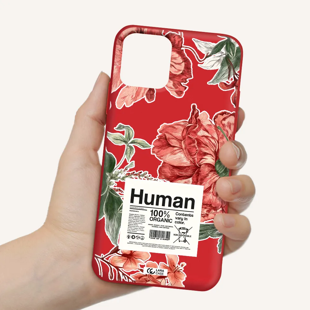 a cover of a book with flowers Apple iPhone 11 pro max Silicone Imperial Red Case
