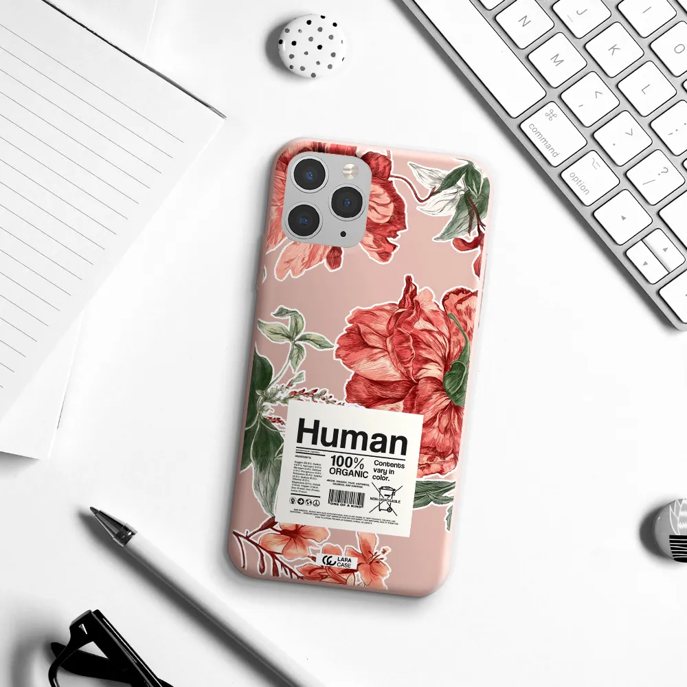 a cover of a book with flowers Apple iPhone 11 pro Silicone pastel pink Case