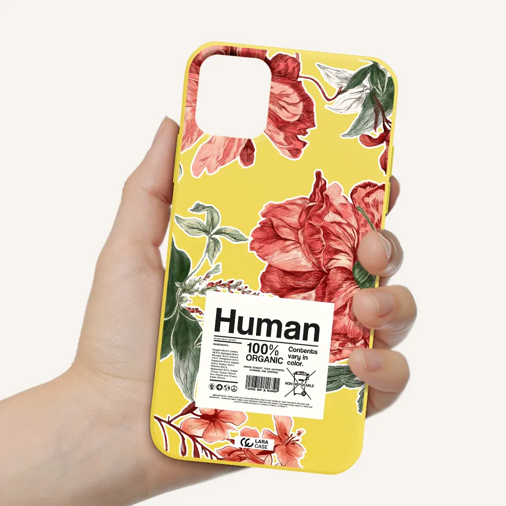 a cover of a book with flowers Apple iPhone 11 Silicone canary yellow Case