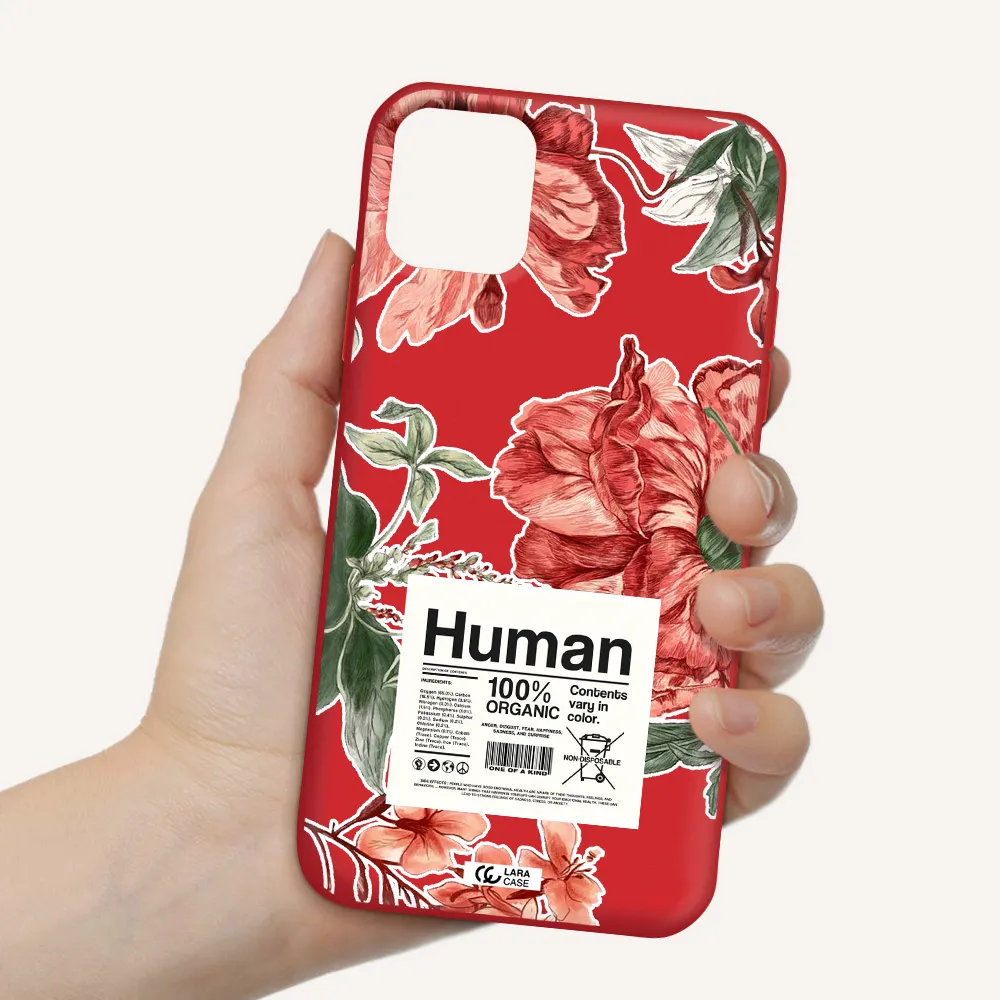 a cover of a book with flowers Apple iPhone 11 Silicone Imperial Red Case