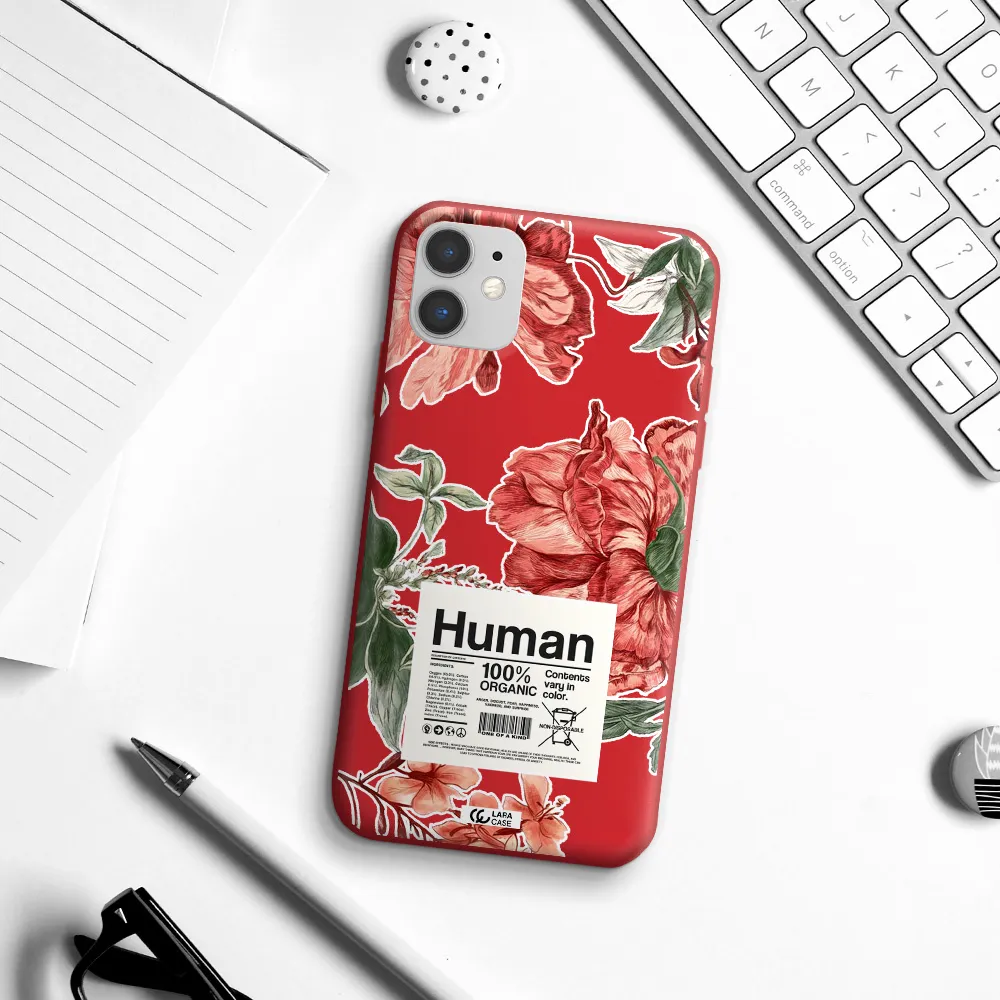 a cover of a book with flowers Apple iPhone 11 Silicone Imperial Red Case