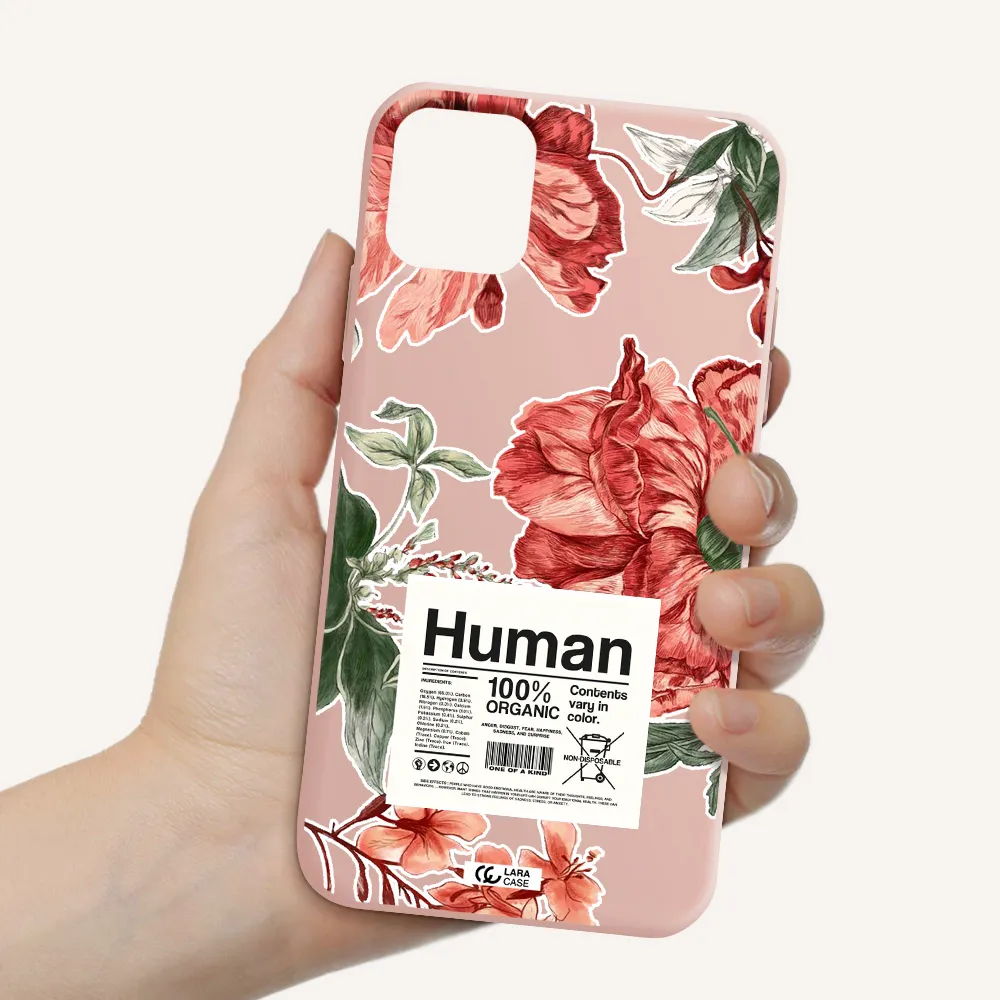 a cover of a book with flowers Apple iPhone 11 Silicone pastel pink Case