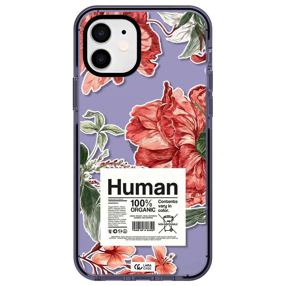 a cover of a book with flowers Apple iPhone 12 impact Lilac Case