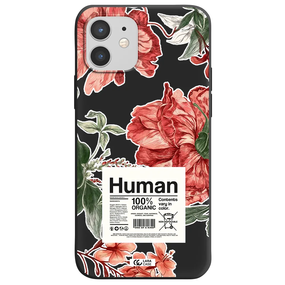 a cover of a book with flowers Apple iPhone 12 mini Silicone black Case