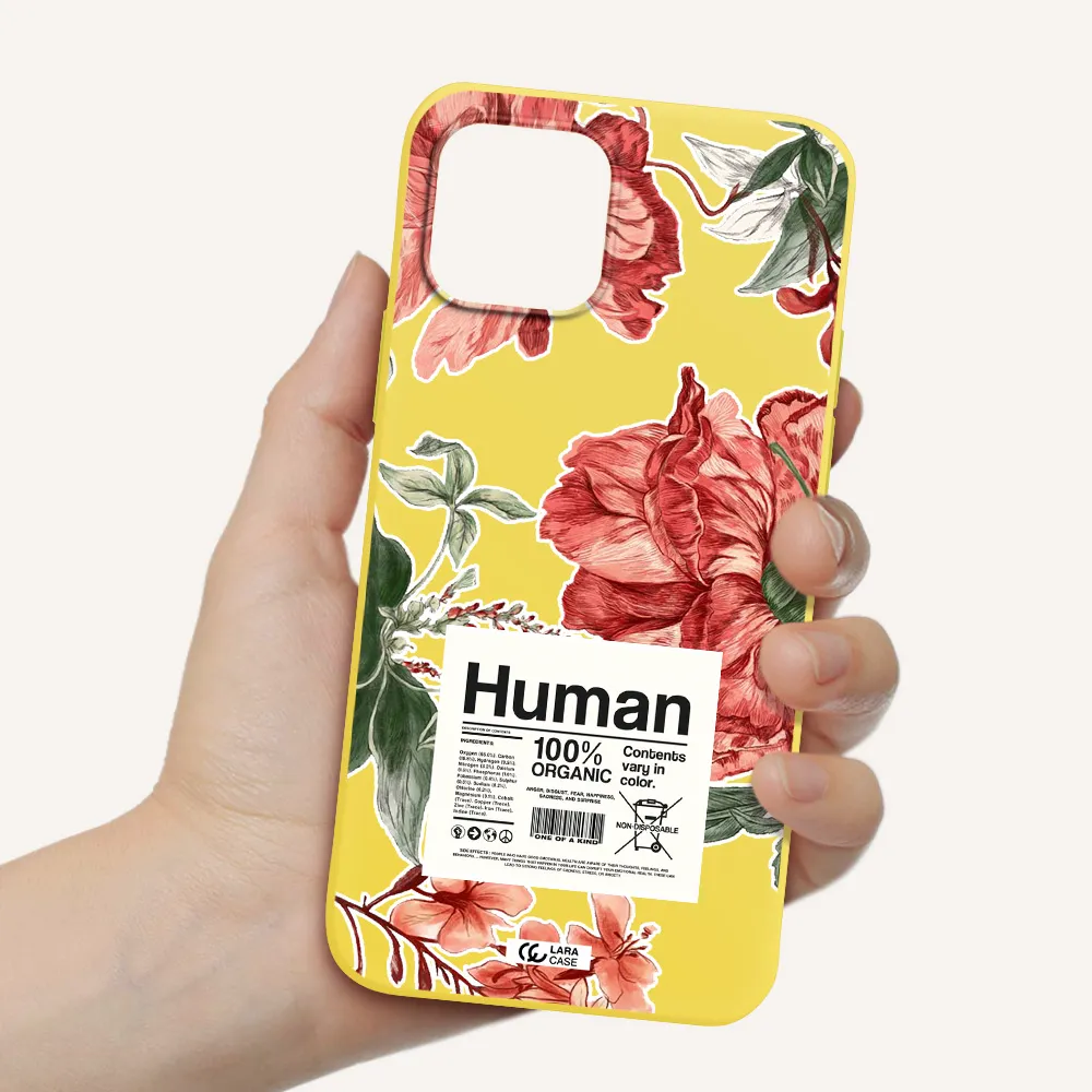 a cover of a book with flowers Apple iPhone 12 mini Silicone canary yellow Case
