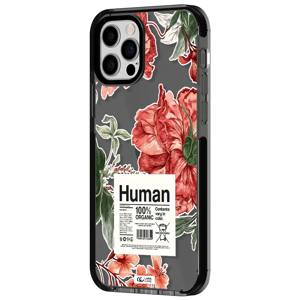 a cover of a book with flowers Apple iPhone 12 pro impact Smoke Black Case