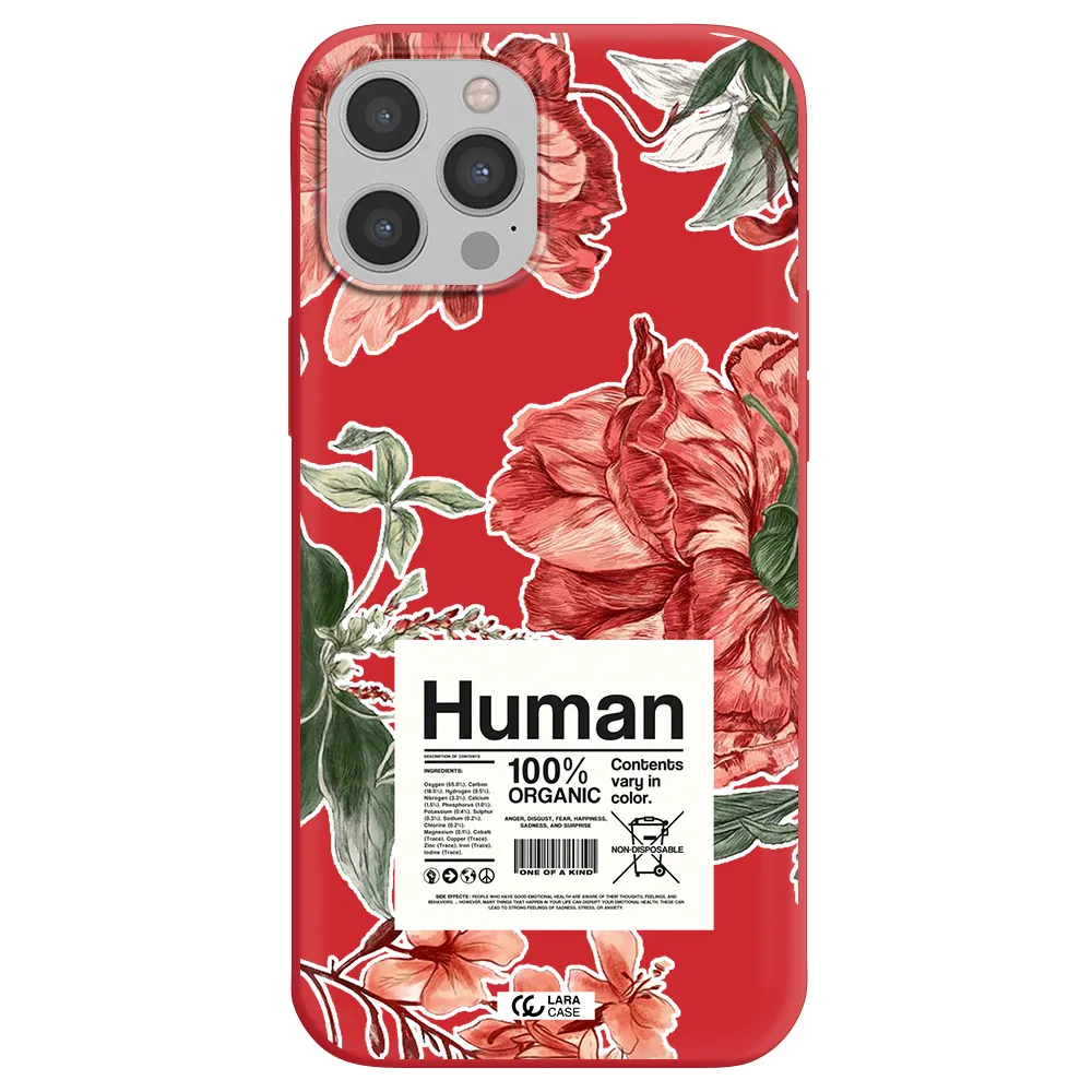 a cover of a book with flowers Apple iPhone 12 pro max Silicone Imperial Red Case