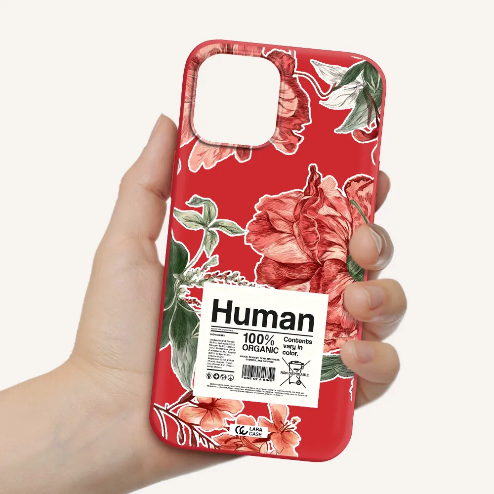a cover of a book with flowers Apple iPhone 12 pro max Silicone Imperial Red Case