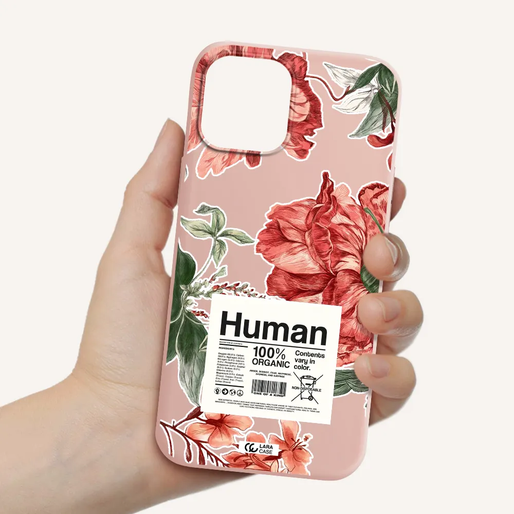 a cover of a book with flowers Apple iPhone 12 pro max Silicone pastel pink Case