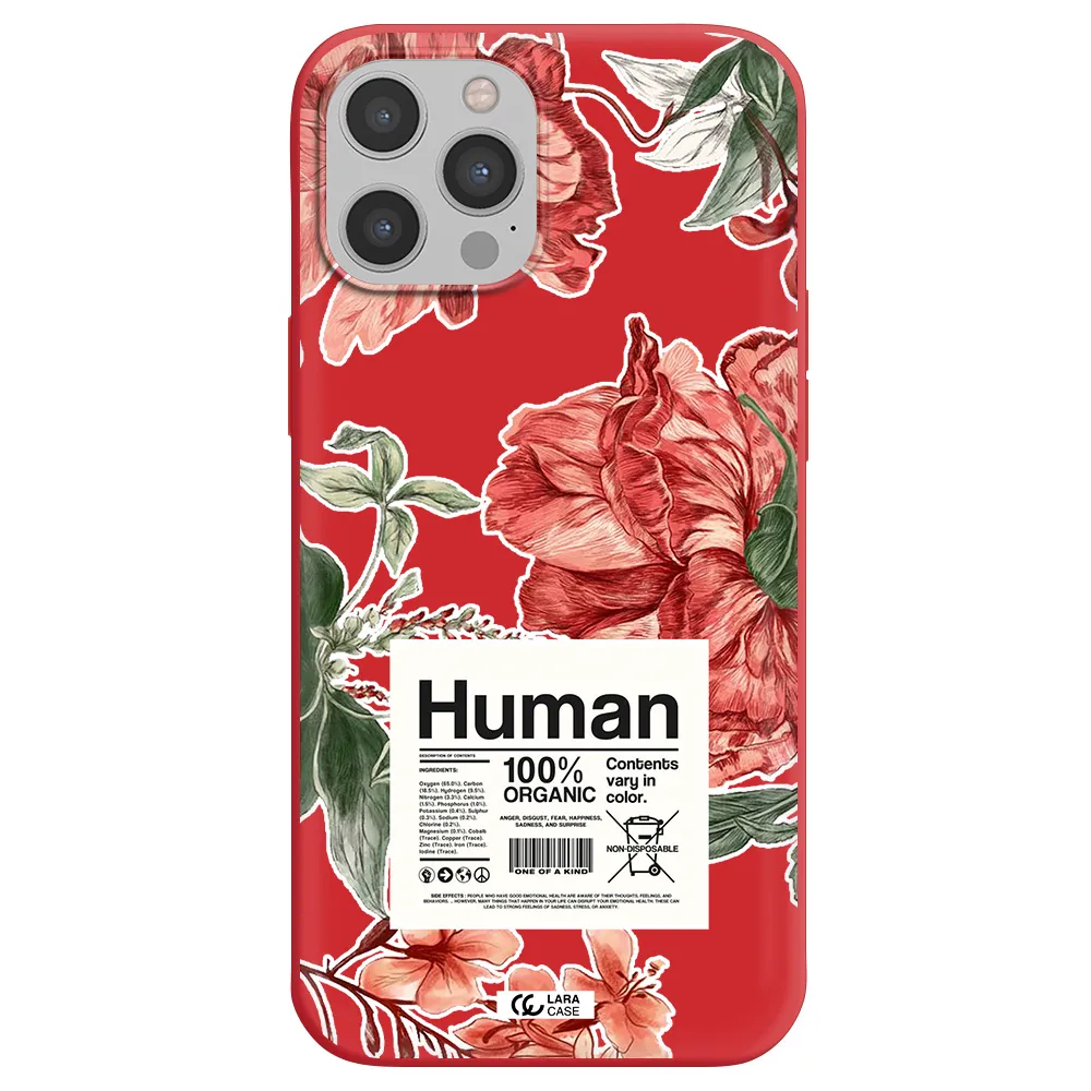 a cover of a book with flowers Apple iPhone 12 pro Silicone Imperial Red Case