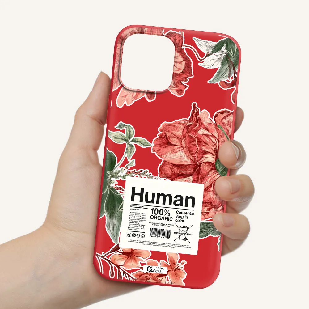 a cover of a book with flowers Apple iPhone 12 pro Silicone Imperial Red Case