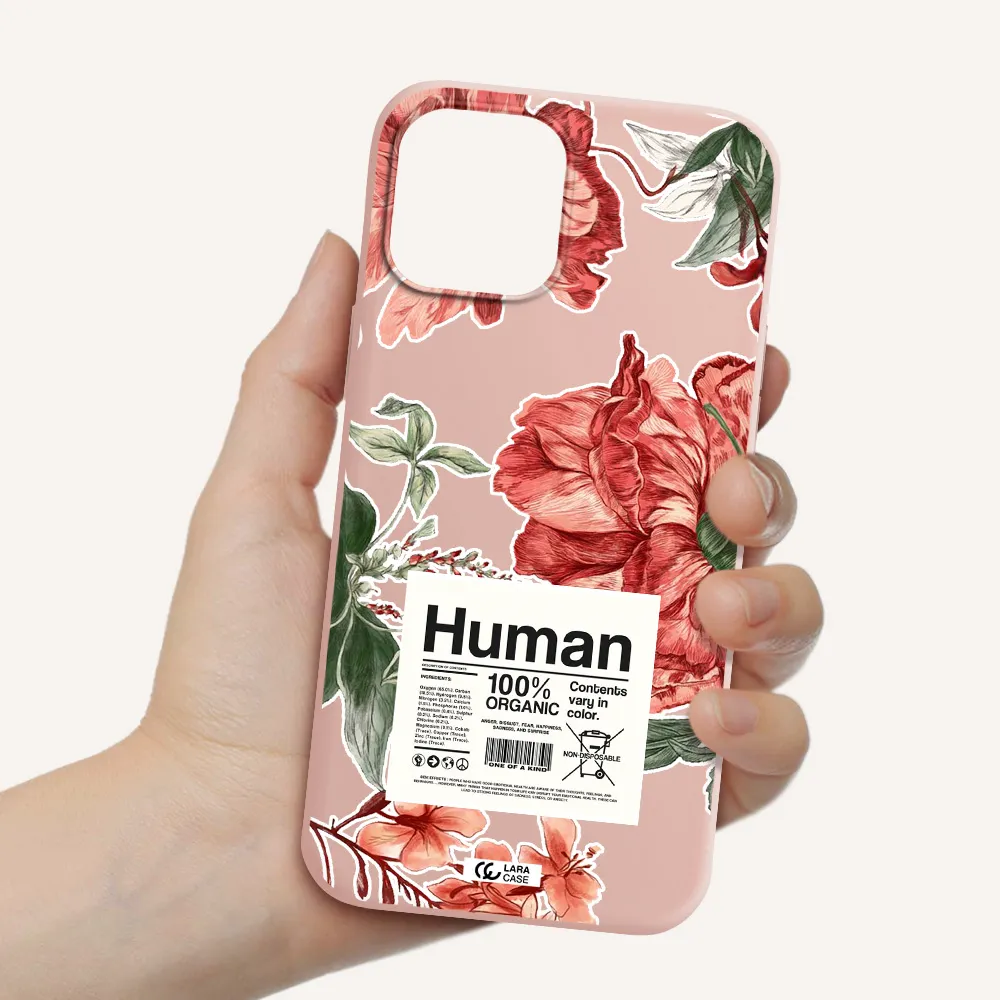 a cover of a book with flowers Apple iPhone 12 pro Silicone pastel pink Case