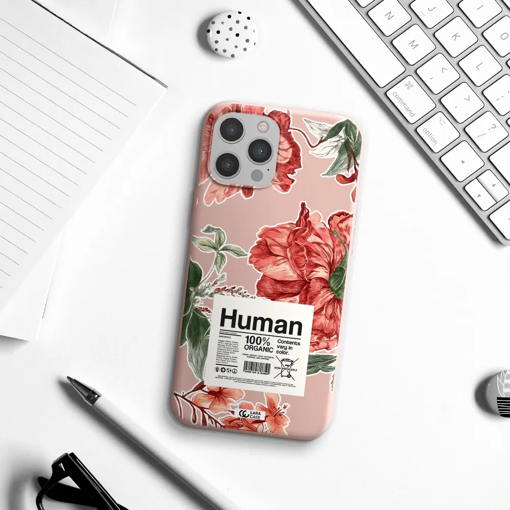 a cover of a book with flowers Apple iPhone 12 pro Silicone pastel pink Case