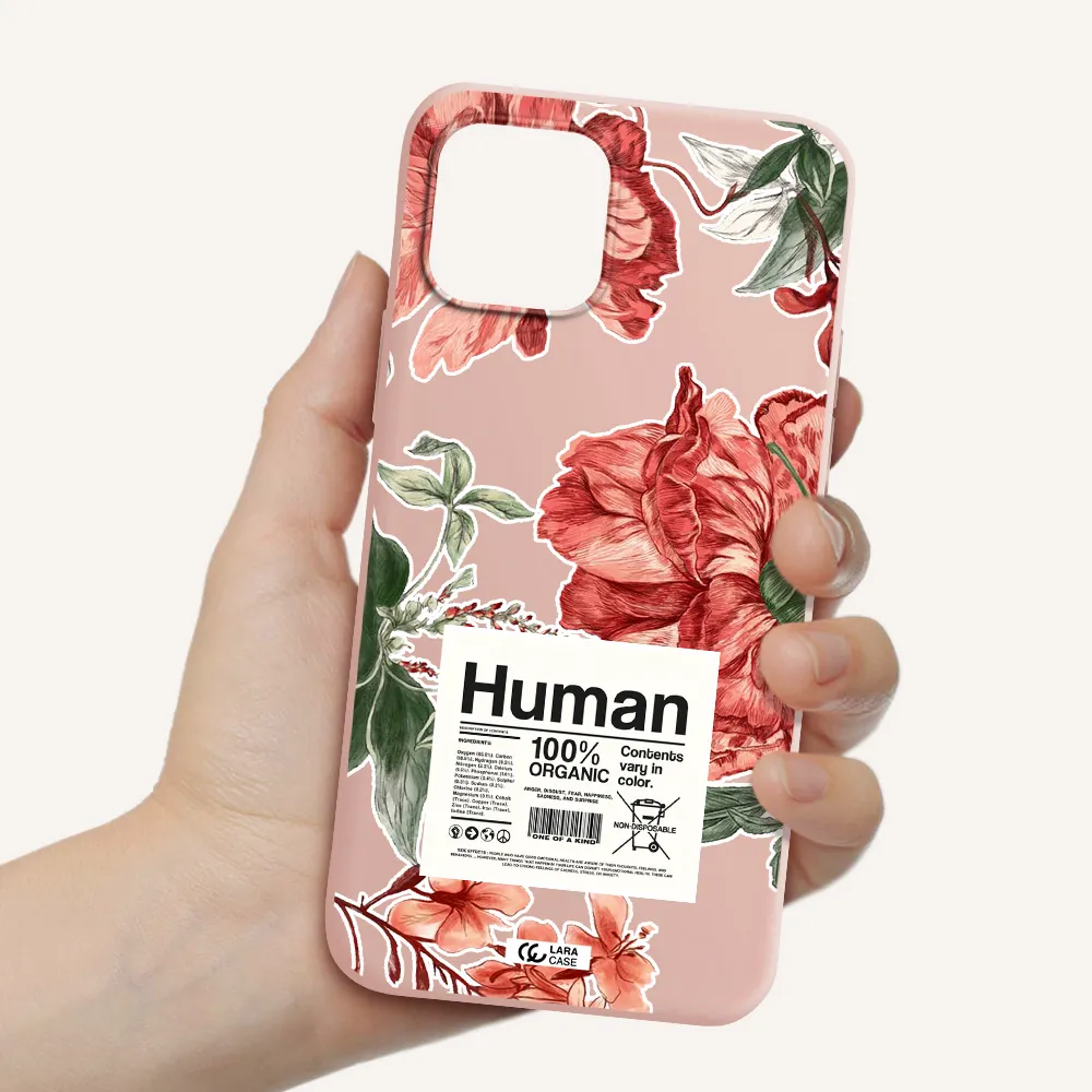 a cover of a book with flowers Apple iPhone 12 Silicone pastel pink Case