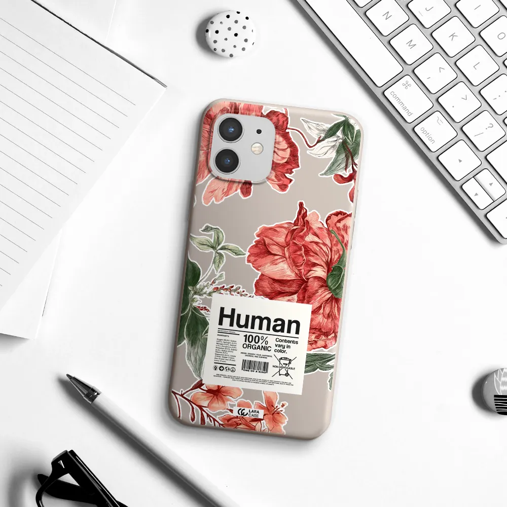a cover of a book with flowers Apple iPhone 12 Silicone Stone Case