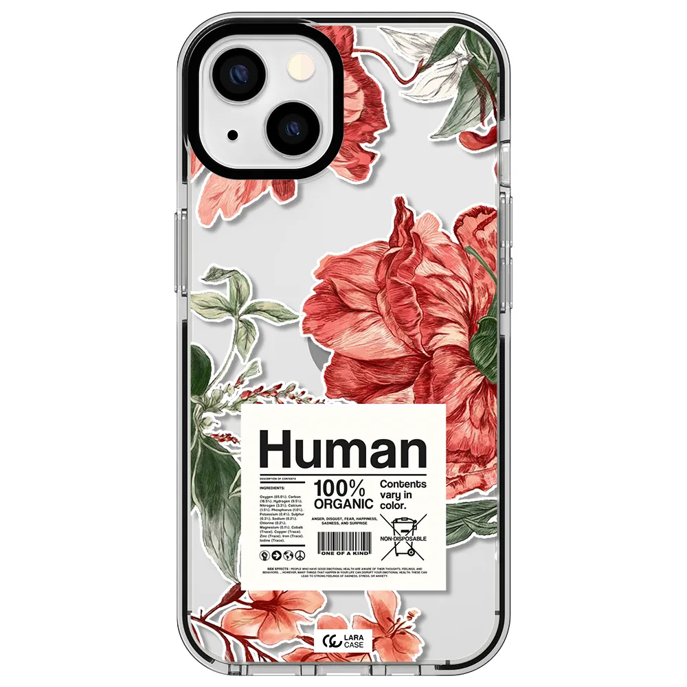 a cover of a book with flowers Apple iPhone 13 impact black border Case