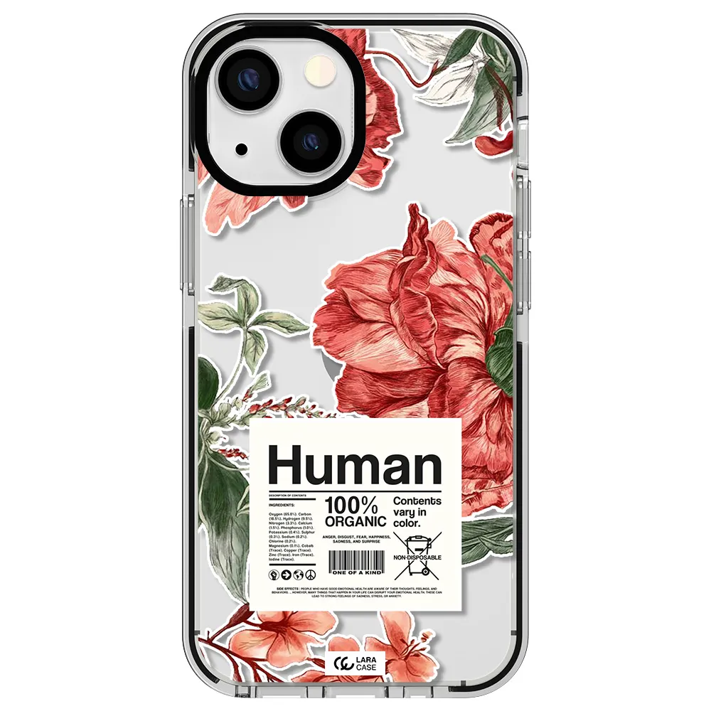 a cover of a book with flowers Apple iPhone 13 mini impact black border Case