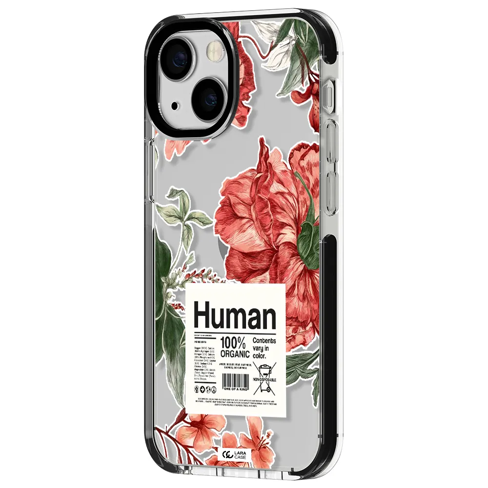 a cover of a book with flowers Apple iPhone 13 mini impact black border Case