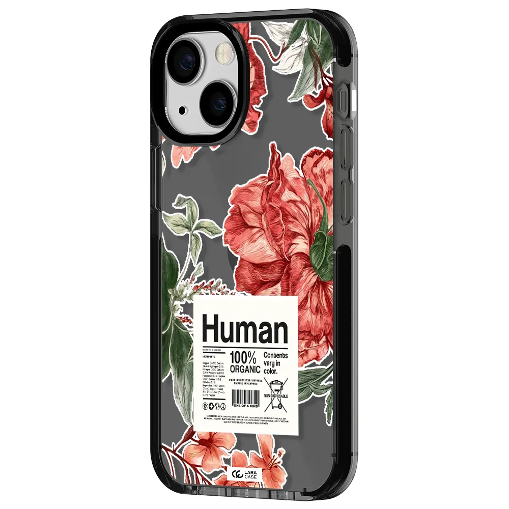 a cover of a book with flowers Apple iPhone 13 mini impact Smoke Black Case
