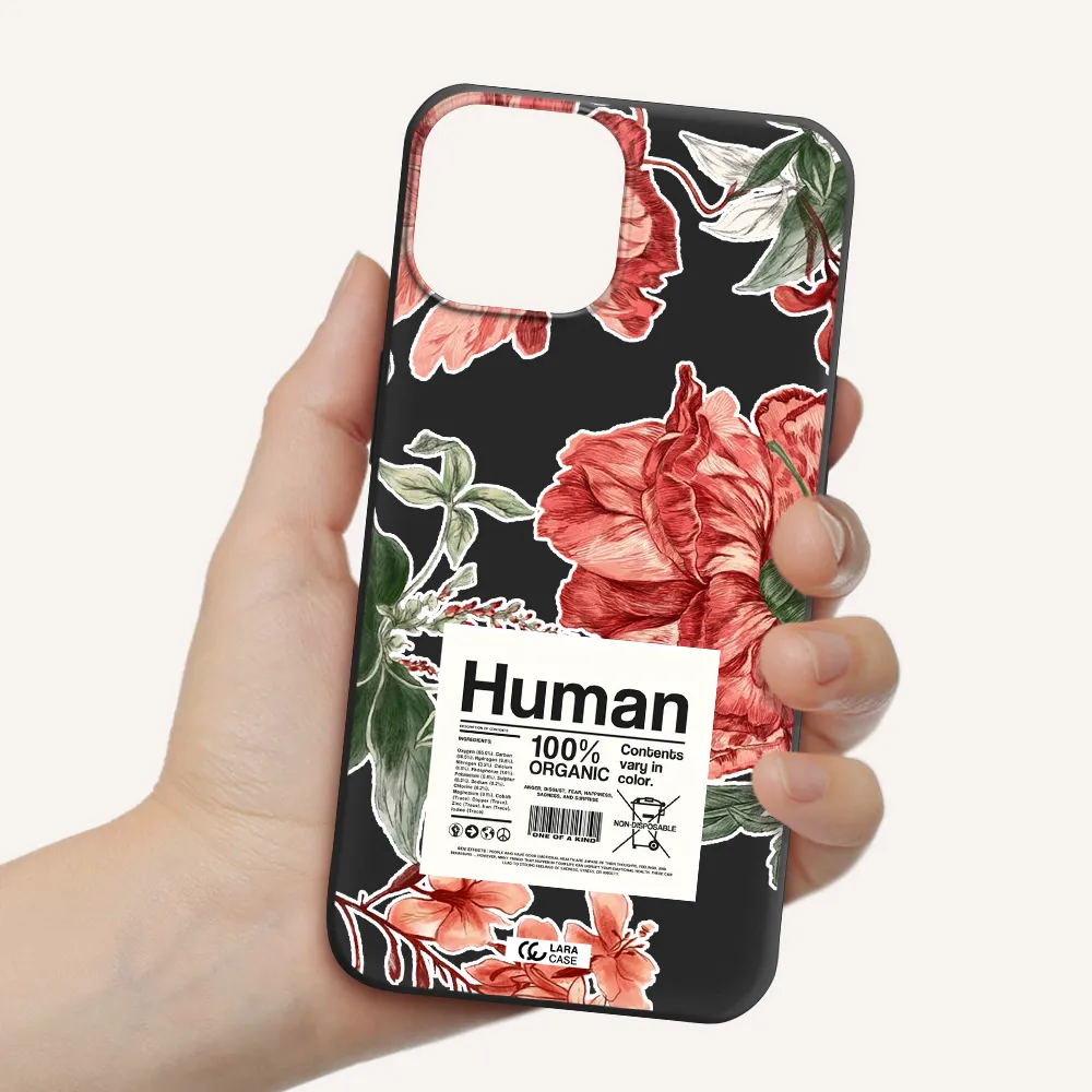 a cover of a book with flowers Apple iPhone 13 mini Silicone black Case