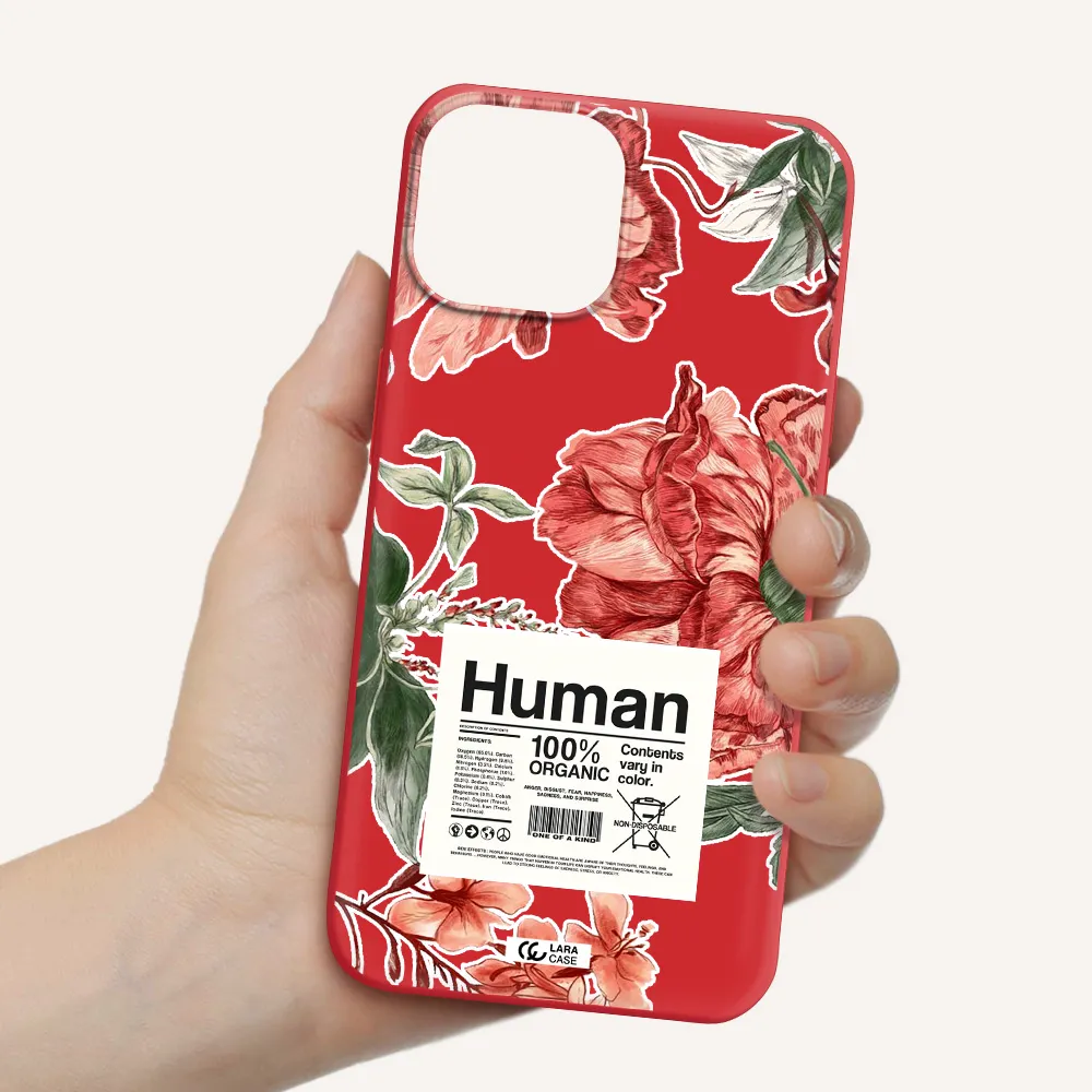 a cover of a book with flowers Apple iPhone 13 mini Silicone Imperial Red Case