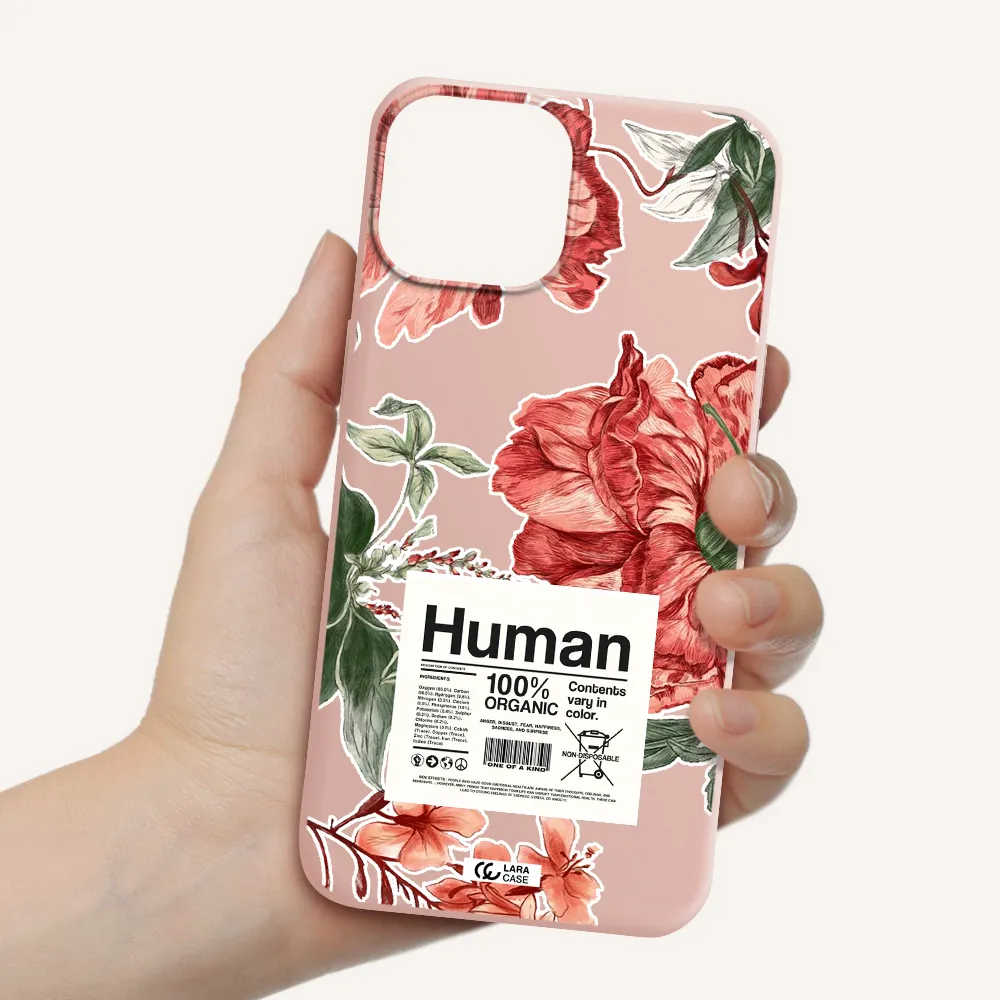 a cover of a book with flowers Apple iPhone 13 mini Silicone pastel pink Case