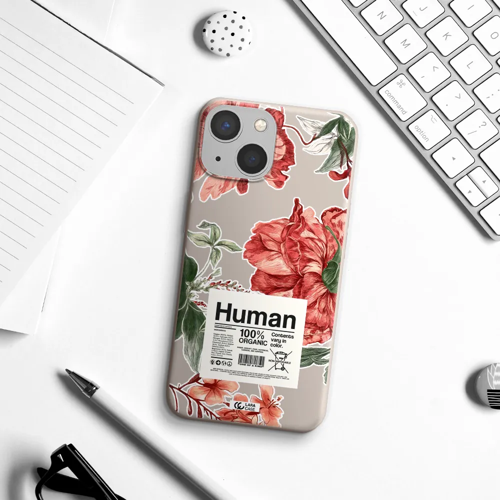 a cover of a book with flowers Apple iPhone 13 mini Silicone Stone Case