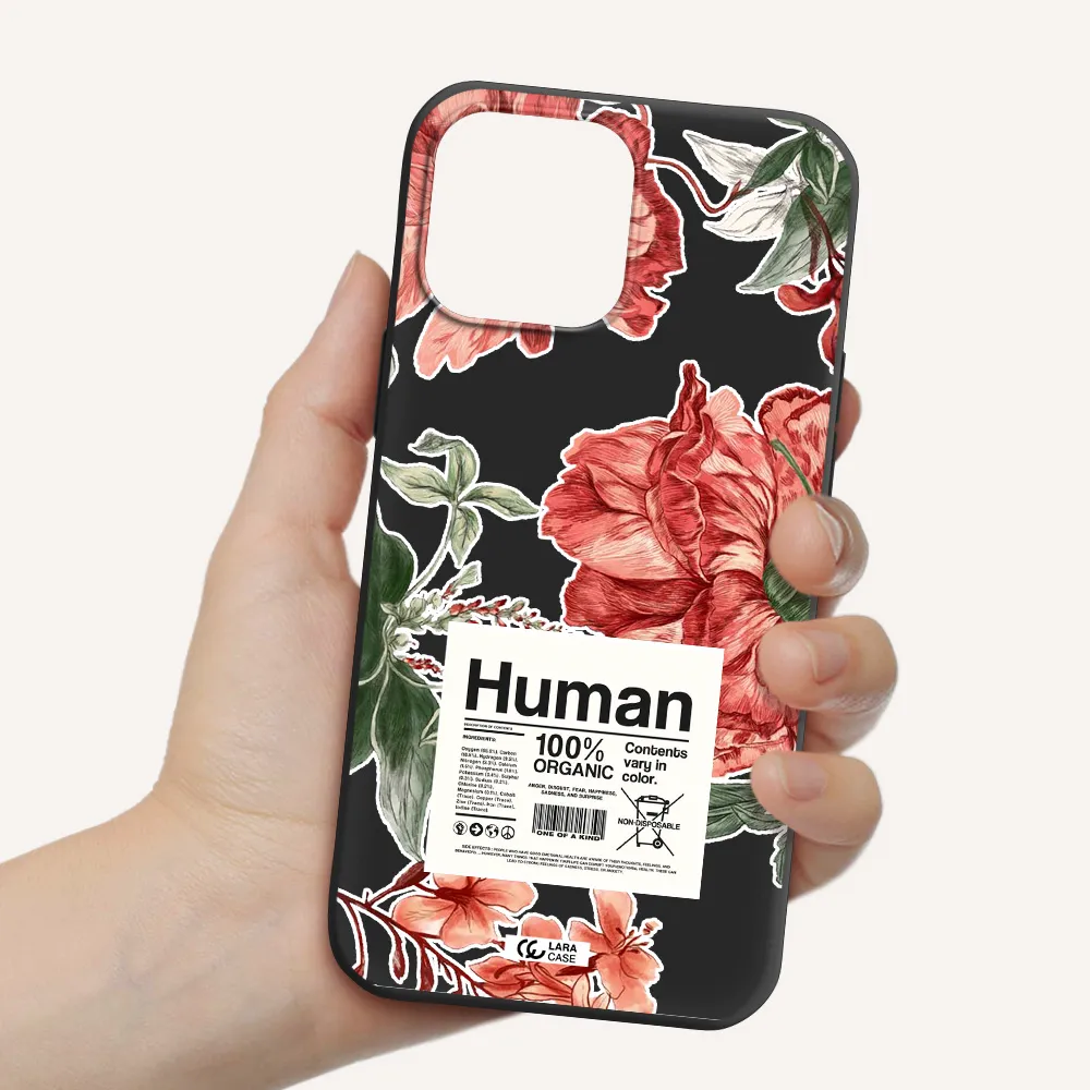a cover of a book with flowers Apple iPhone 13 Pro Max Silicone black Case