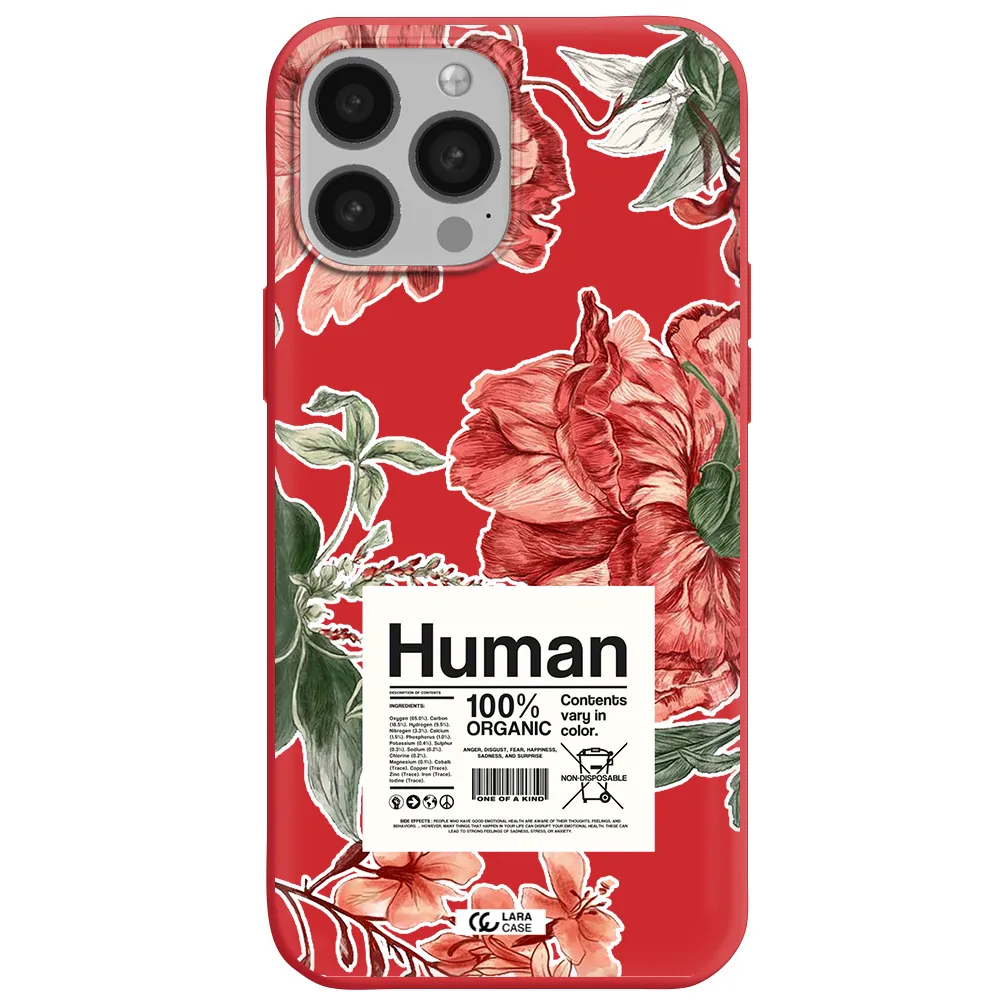 a cover of a book with flowers Apple iPhone 13 Pro Max Silicone Imperial Red Case