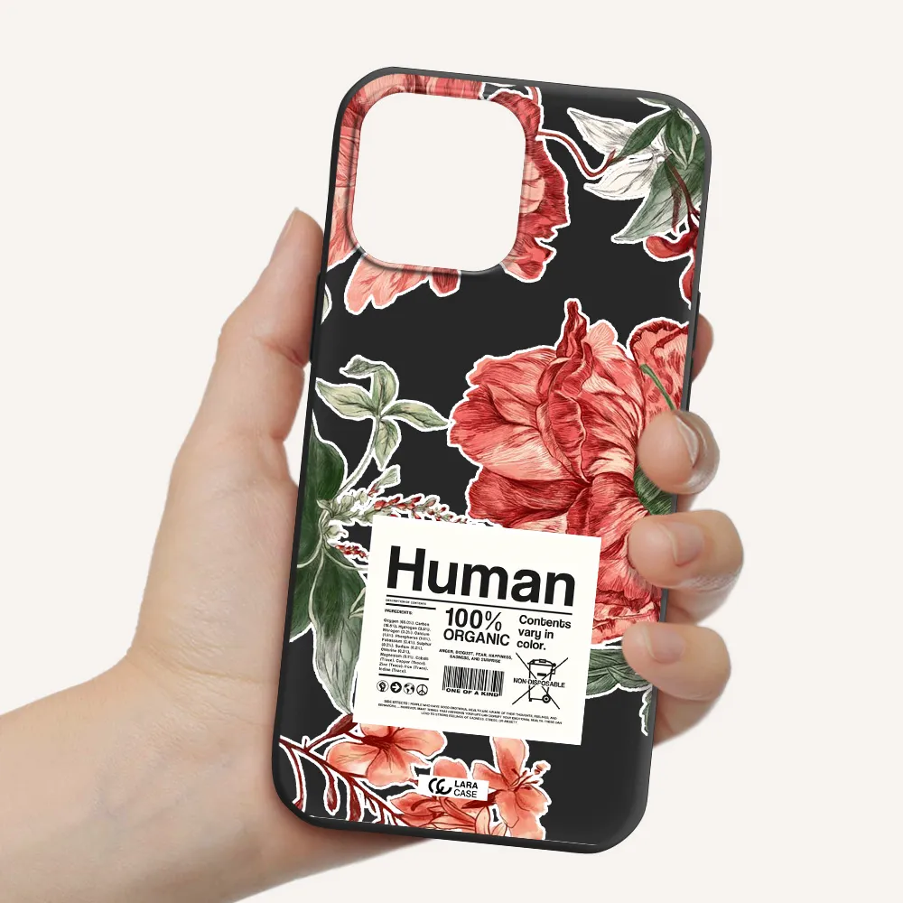 a cover of a book with flowers Apple iPhone 13 Pro Silicone black Case