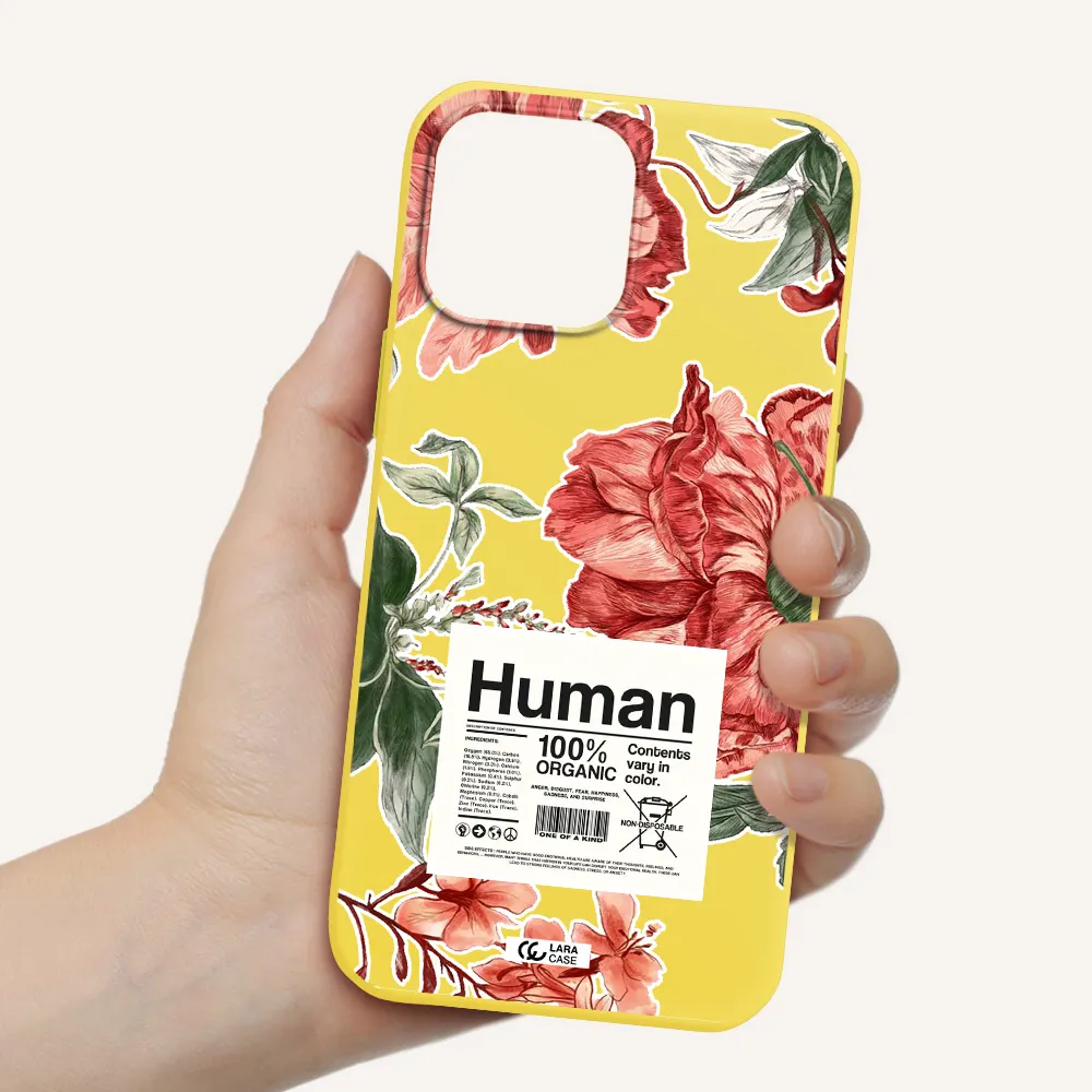 a cover of a book with flowers Apple iPhone 13 Pro Silicone canary yellow Case