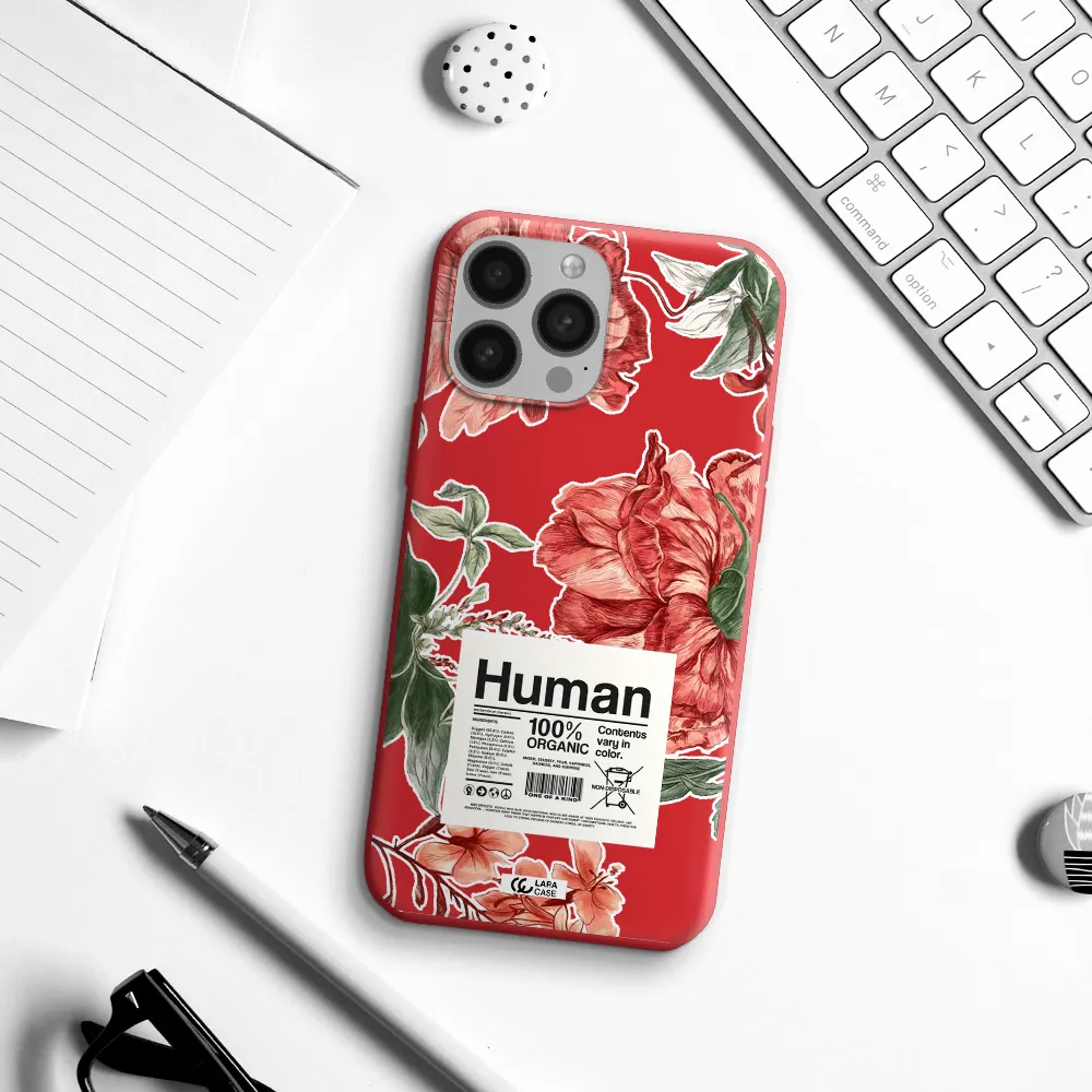 a cover of a book with flowers Apple iPhone 13 Pro Silicone Imperial Red Case