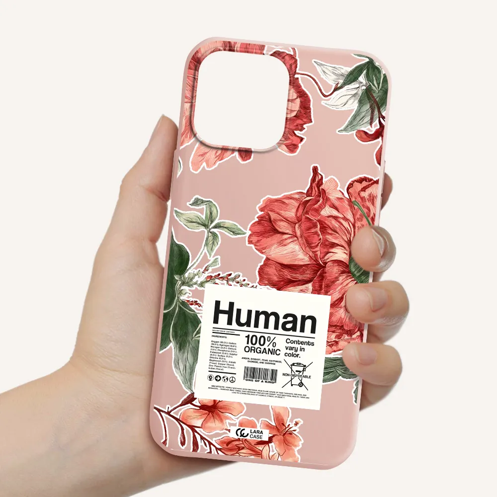 a cover of a book with flowers Apple iPhone 13 Pro Silicone pastel pink Case