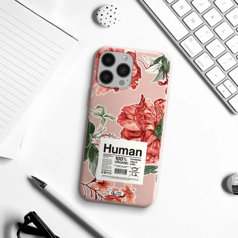 a cover of a book with flowers Apple iPhone 13 Pro Silicone pastel pink Case