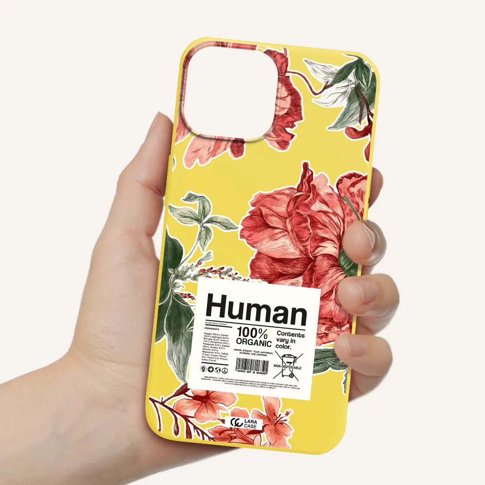 a cover of a book with flowers Apple iPhone 13 Silicone canary yellow Case