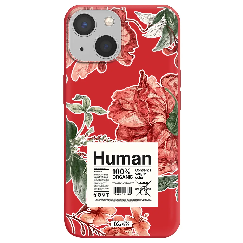 a cover of a book with flowers Apple iPhone 13 Silicone Imperial Red Case