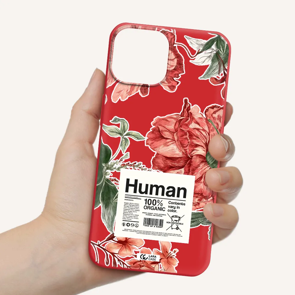 a cover of a book with flowers Apple iPhone 13 Silicone Imperial Red Case