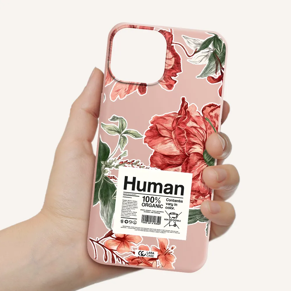 a cover of a book with flowers Apple iPhone 13 Silicone pastel pink Case