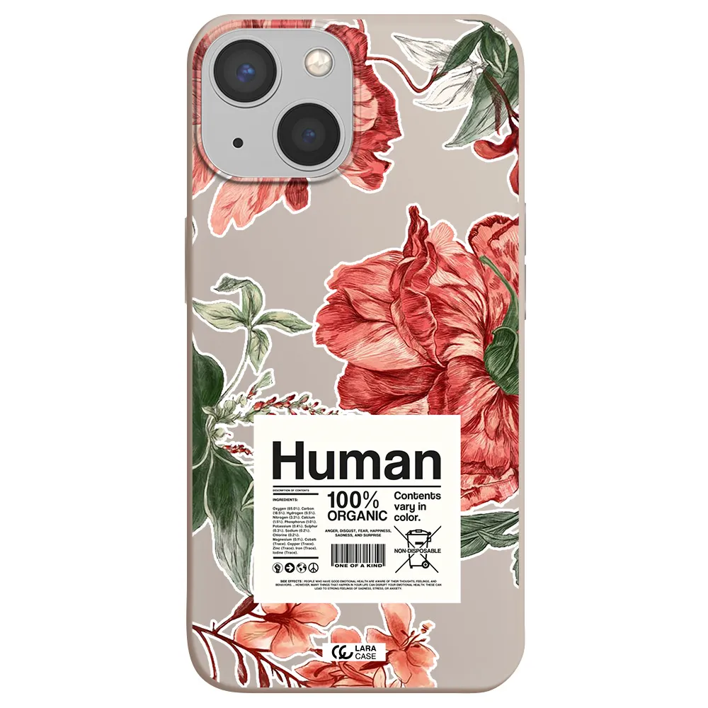 a cover of a book with flowers Apple iPhone 13 Silicone Stone Case