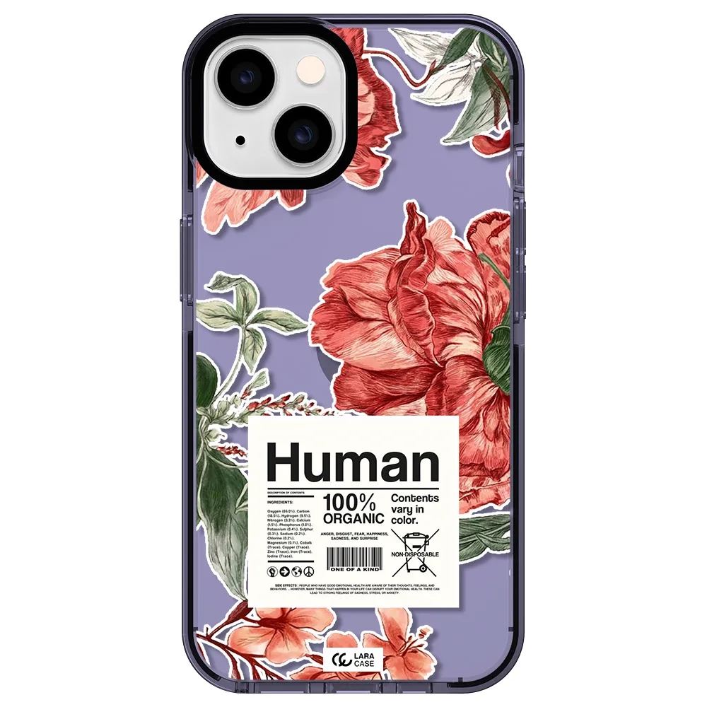 a cover of a book with flowers Apple iPhone 14 impact Lilac Case