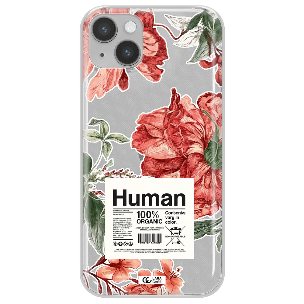 A Cover Of A Book With Flowers Apple Iphone 14 Plus Clear Tpu Case