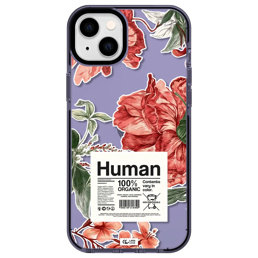 a cover of a book with flowers Apple iPhone 14 plus impact Lilac Case