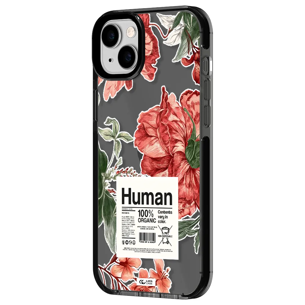 a cover of a book with flowers Apple iPhone 14 plus impact Smoke Black Case