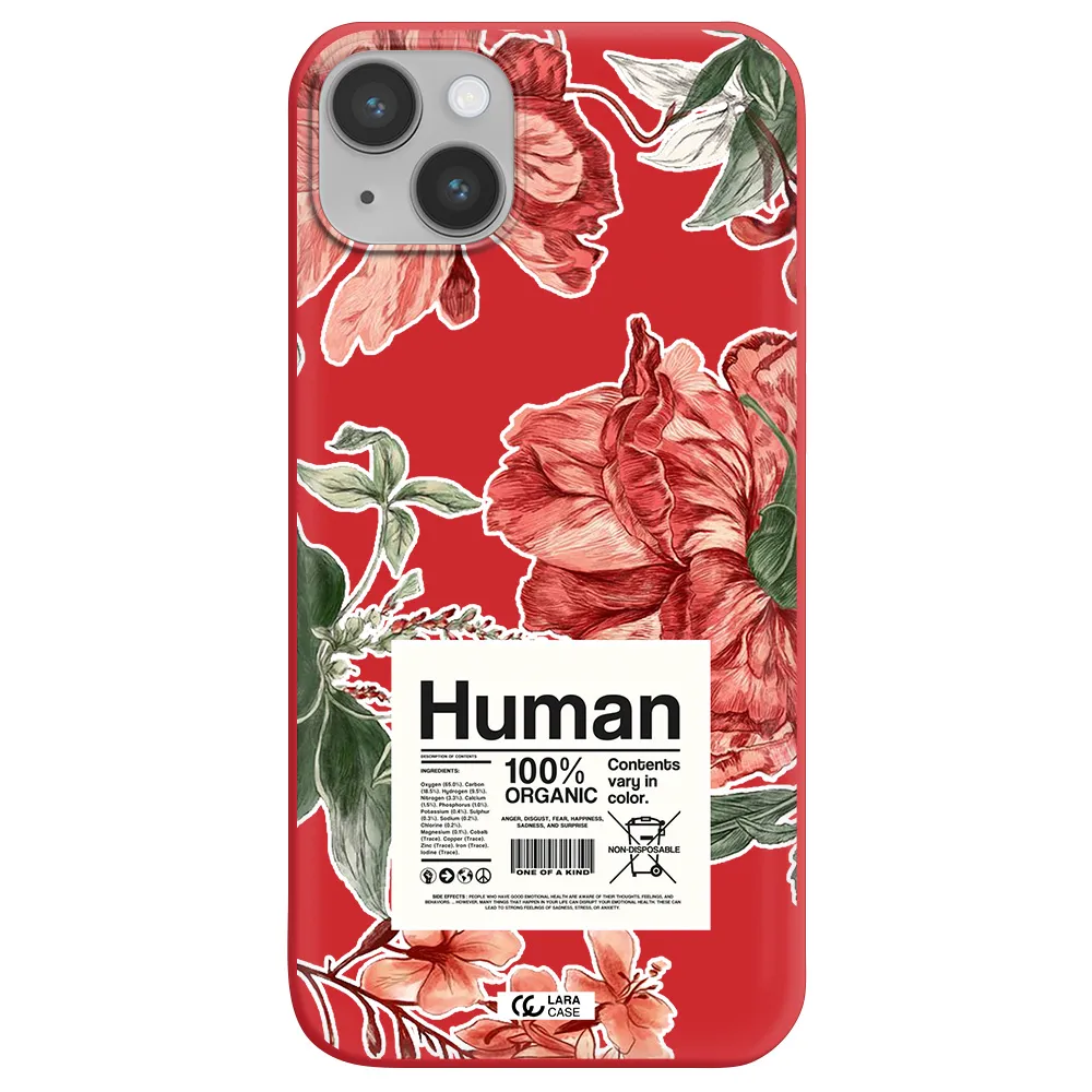 a cover of a book with flowers Apple iPhone 14 plus Silicone Imperial Red Case