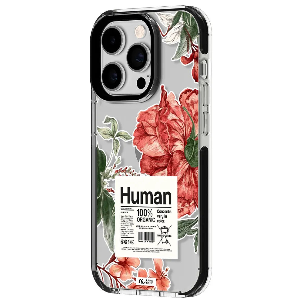 a cover of a book with flowers Apple iPhone 14 pro impact black border Case