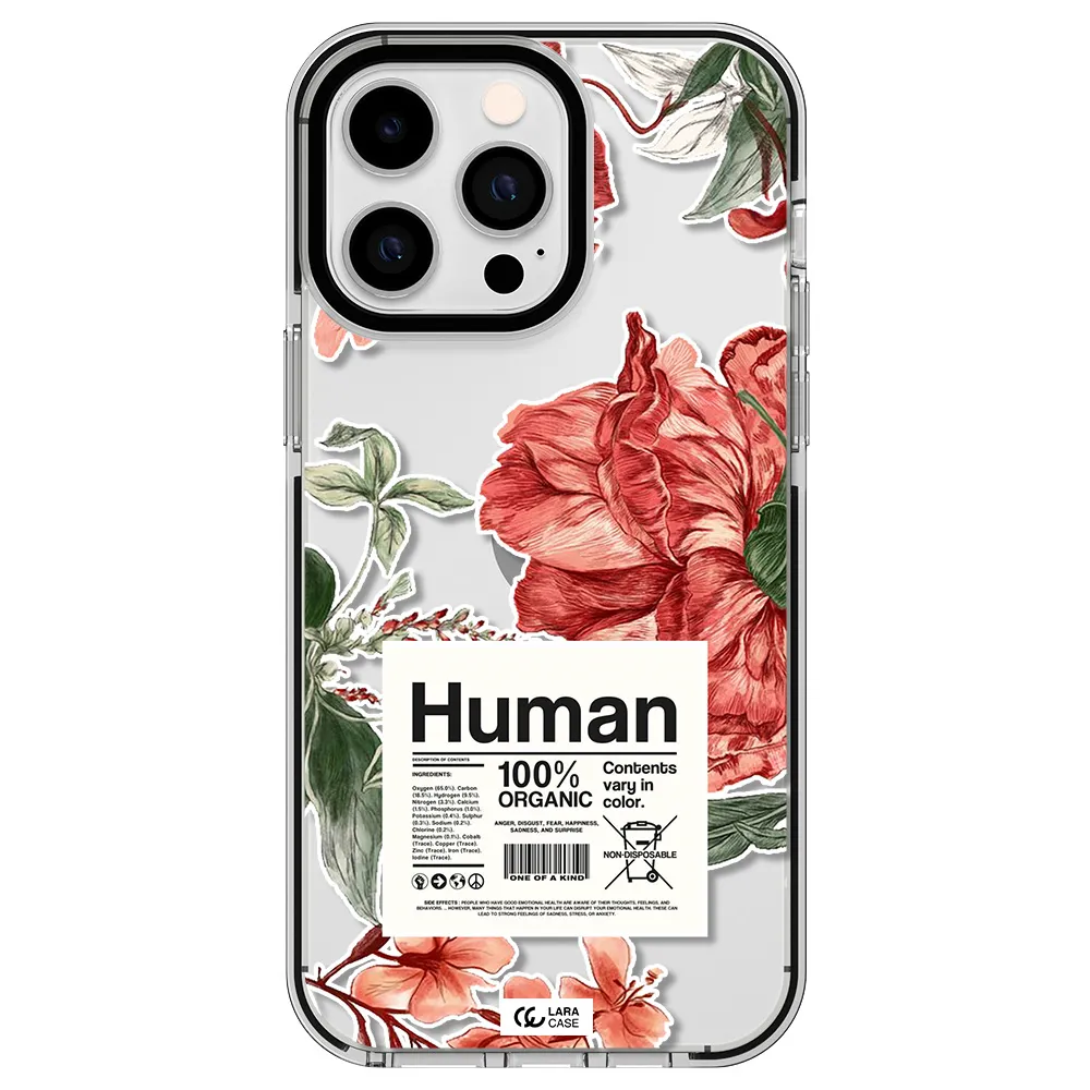 a cover of a book with flowers Apple iPhone 14 pro max impact black border Case